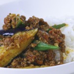 ナスとオクラのキーマカレー